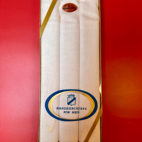 Vintage Men’s Handkerchief Set – New in Box (3 Pack) - Picture 2 of 4